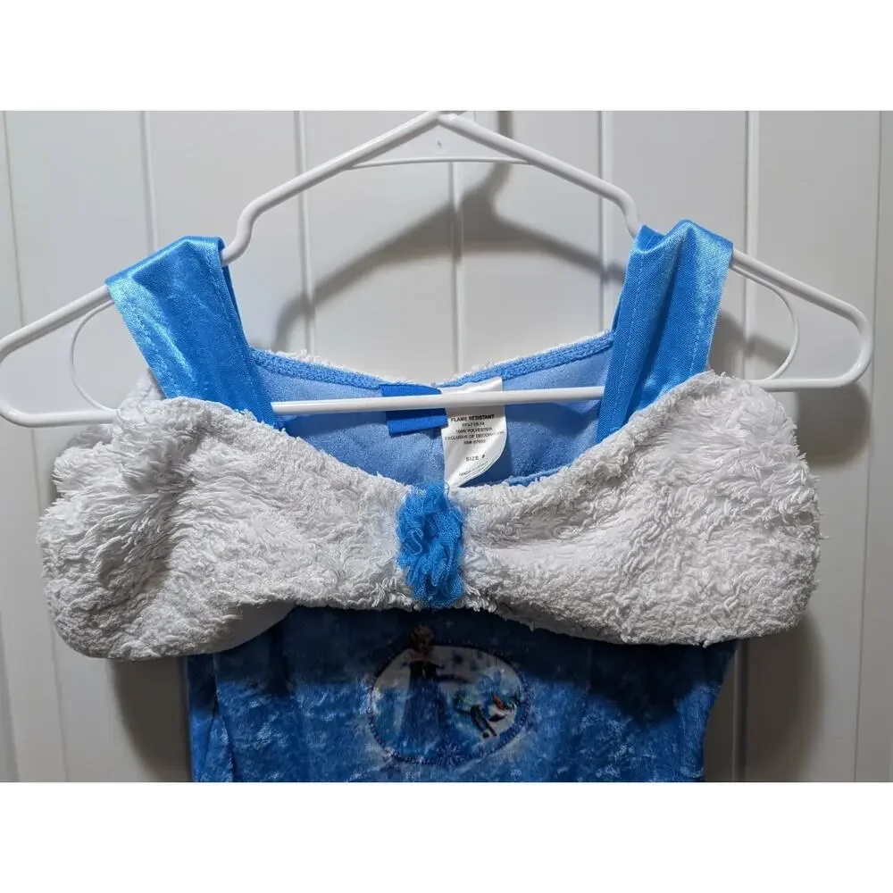 Disney Frozen Elsa Girls Blue Princess Dress Cosplay Halloween Costume Size 8